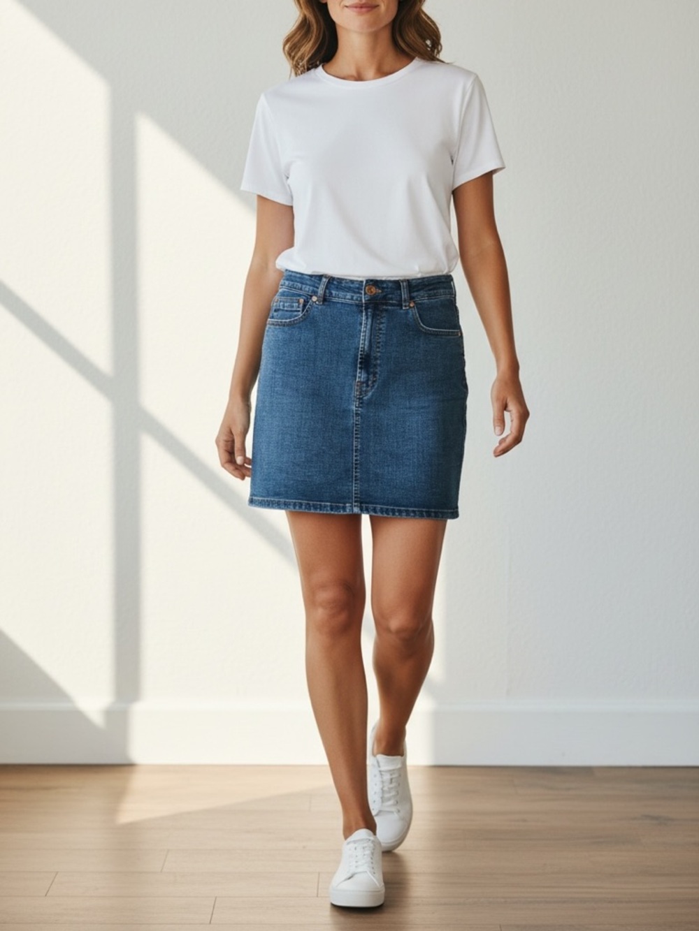 Stradivarius Light Blue Denim Skirt